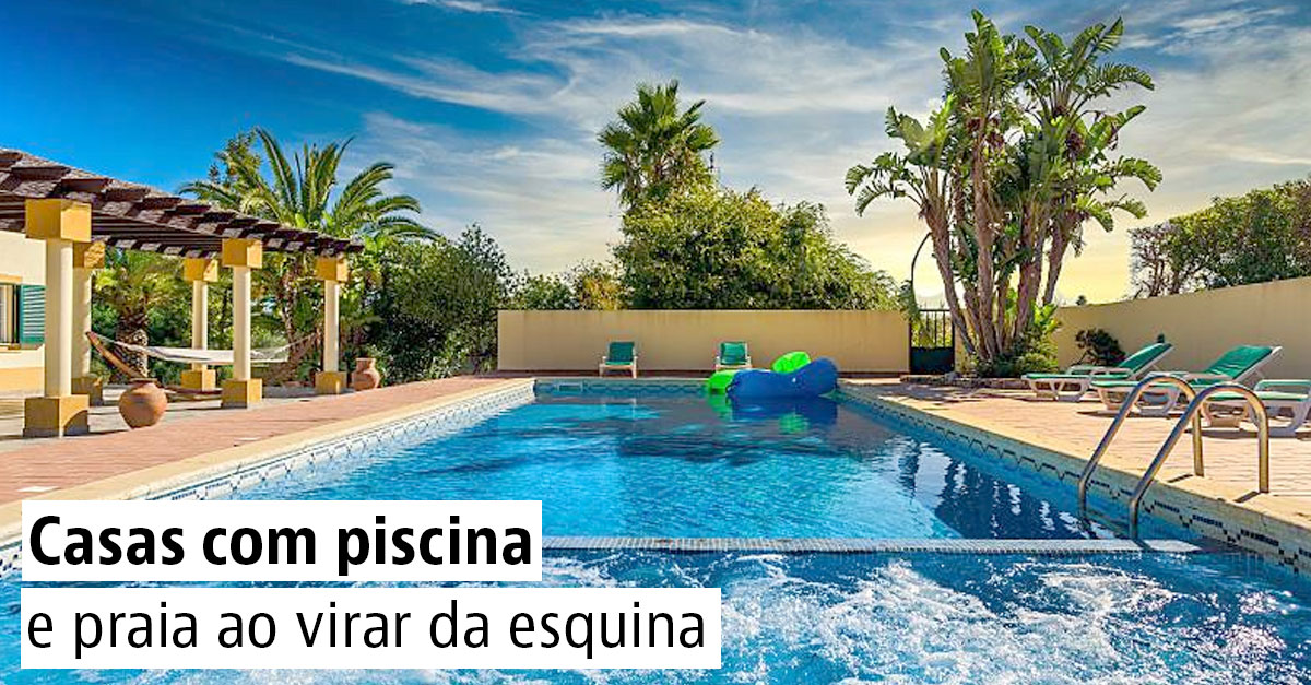 casas de férias com piscina e praia