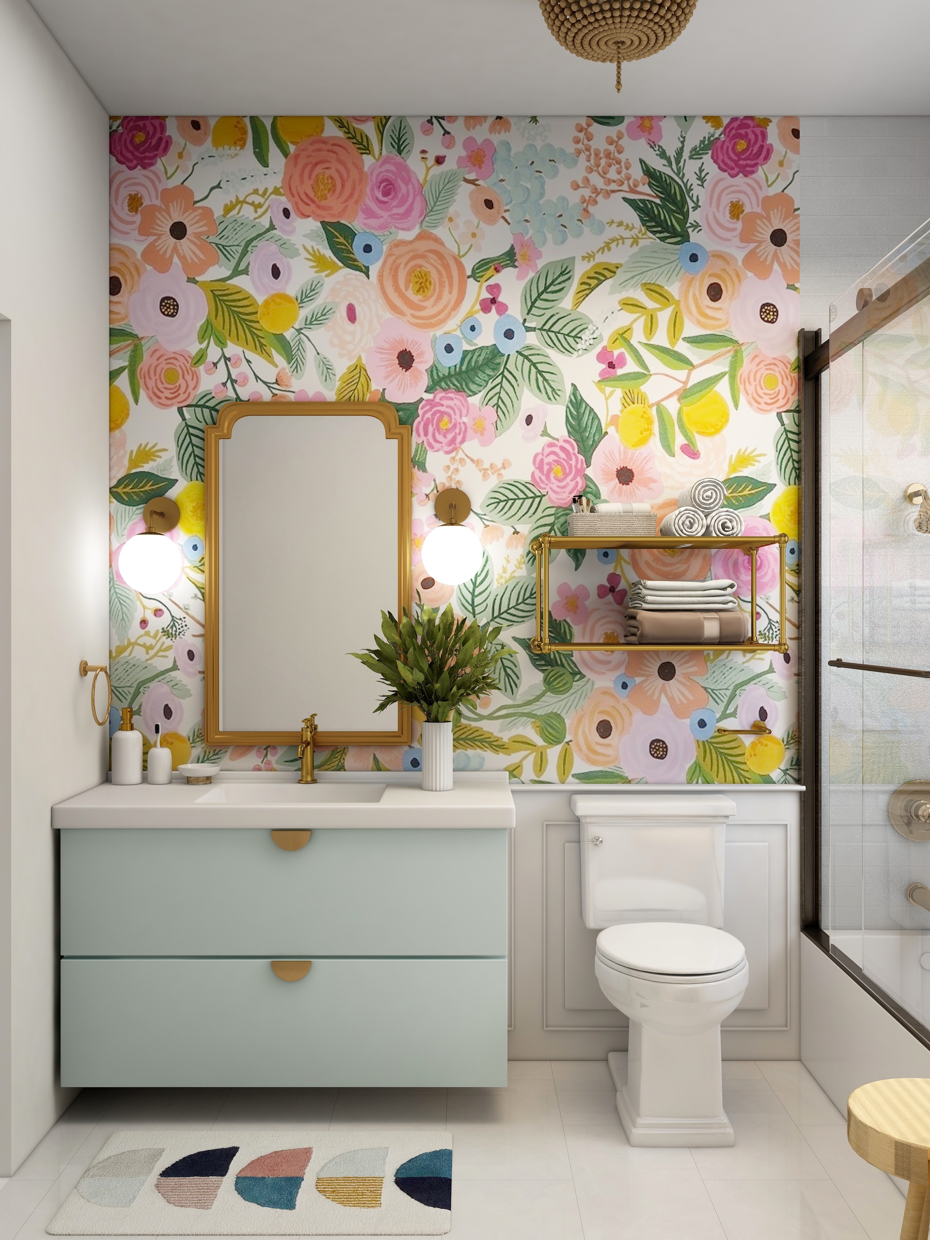 Papel de parede casa de banho