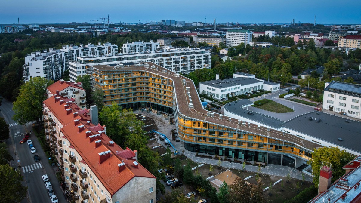 Edifício de apartamentos em forma de cobra
