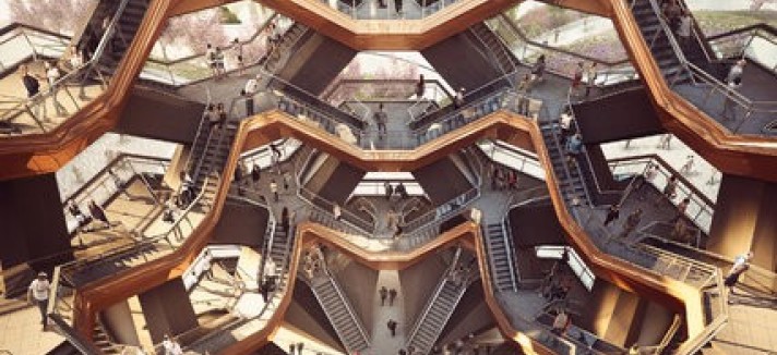 Imagem do edifício futurista 