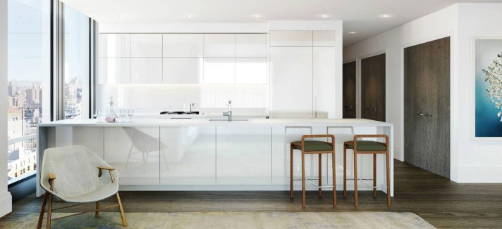 Uma ampla cozinha americana