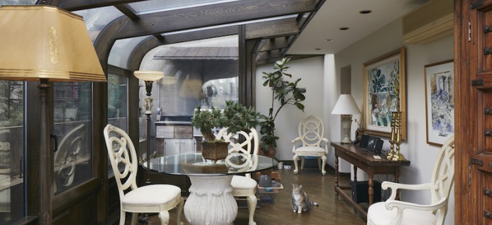 O interior de uma das casas