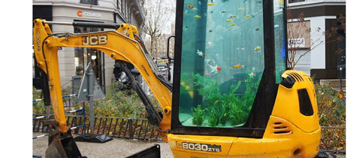 Um trator que é um aquário