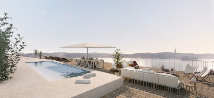 Vai um mergulho na piscina do terraço?