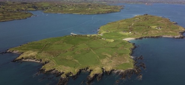 Vista aérea da ilha