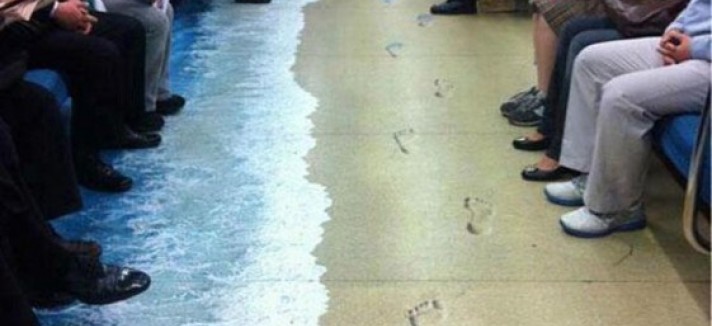 Praia no metro
