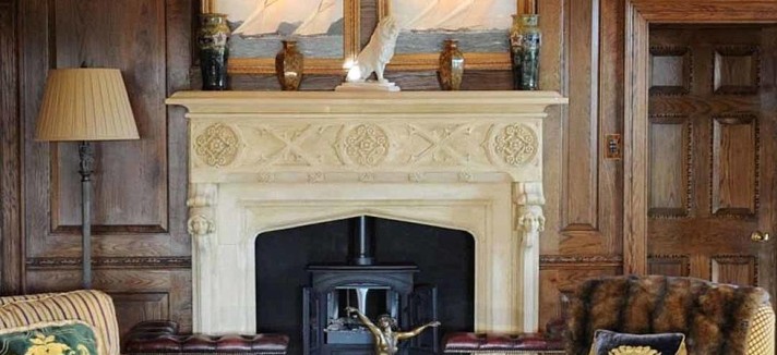 Os detalhes da lareira