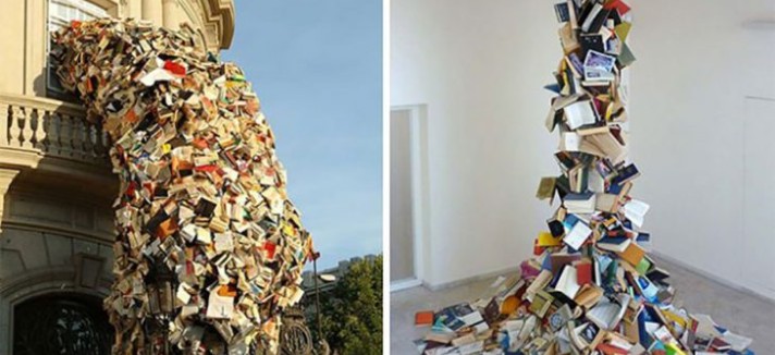 Macroescultura de livros - Alicia Martin
