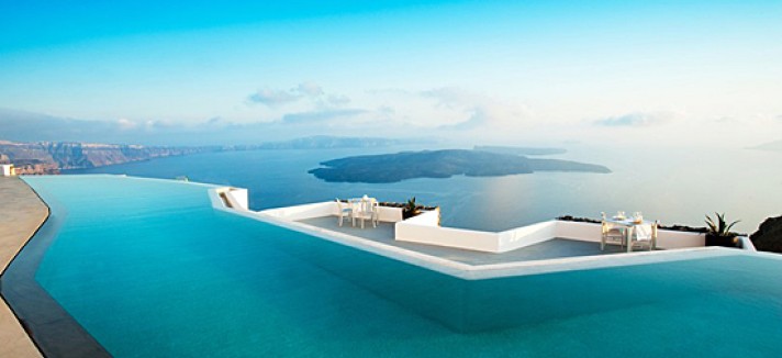Piscinas infinitas de Santorini