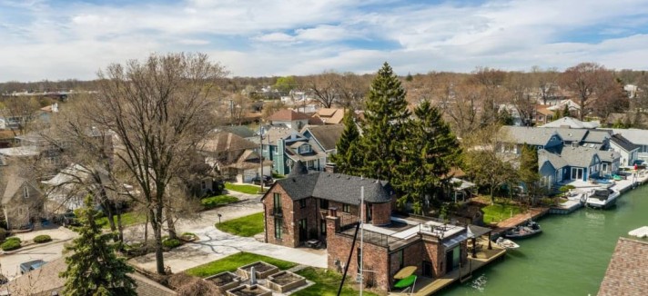 A vista aérea da casa