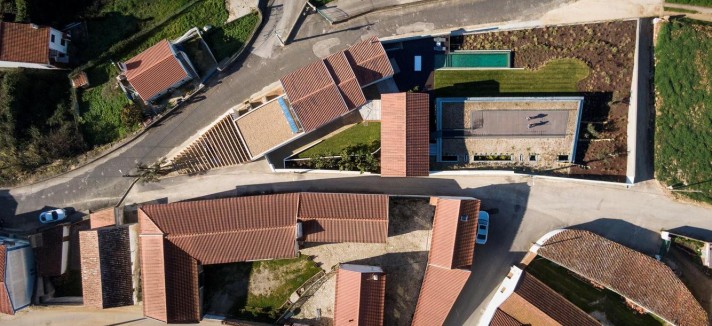 Vista aérea da casa