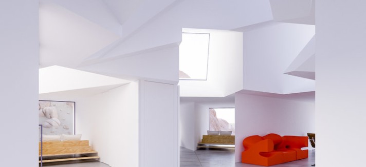 Toques de cor num espaço branco