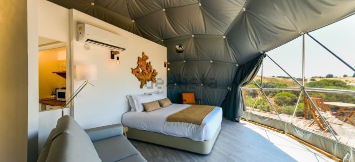 Interior da tenda de luxo