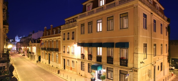 A fachada do hotel