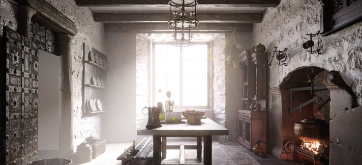 17th Century Late Stuart-era kitchen (1680-1720)