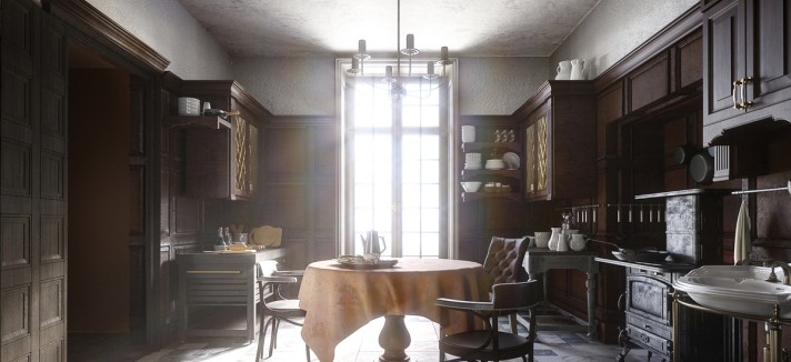 19th Century Victorian-era kitchen (1870s)