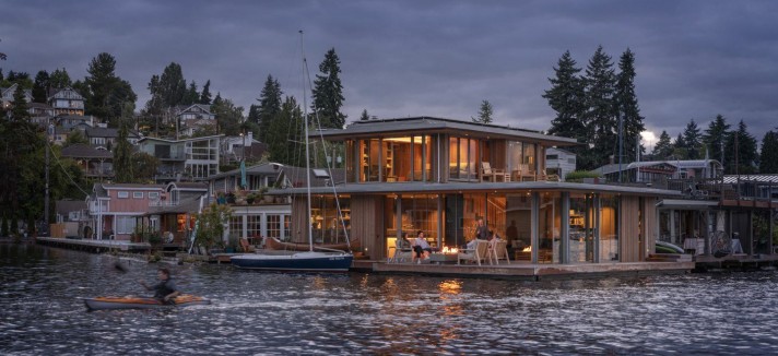 Casas pré-fabricadas flutuantes