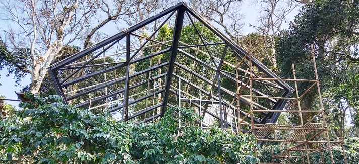 estrutura de casa pré-fabricada