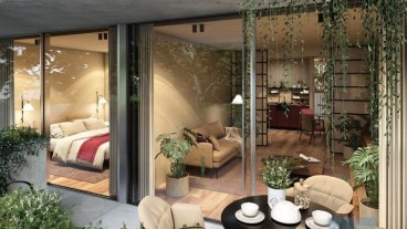 Casas com jardins em meio urbano