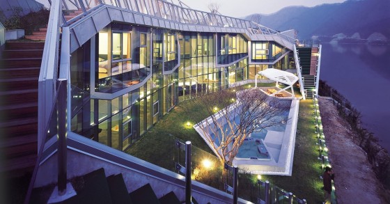 casas de sonho: casa futurista com piscina e miradouro na coreia do sul (fotos)