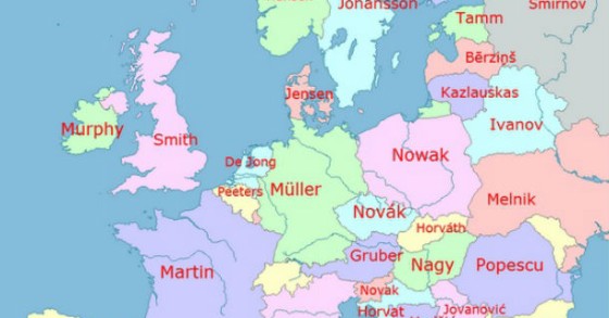 radiografia do dia: os apelidos mais comuns nos países europeus