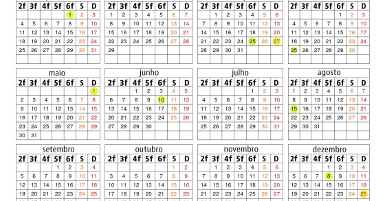 Surpresa: 2016 vai ter cincos fins de semana grandes (conhece o calendário do próximo ano)