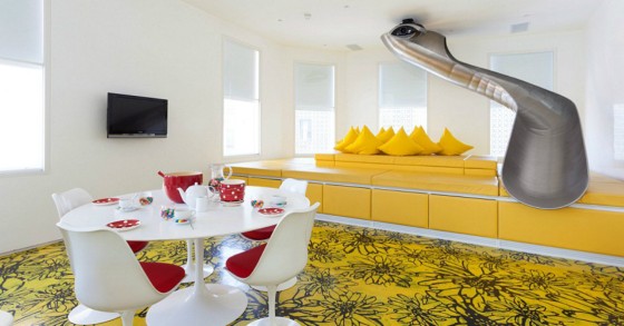 Ideias de decoração: Transforma a casa num parque de diversões... com escorrega 