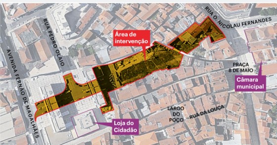 O projeto para a criação da Via Central (Foto: Público).