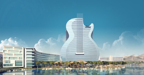 O novo Hard Rock Café em Miami será o primeiro edifício em forma de guitarra elétrica