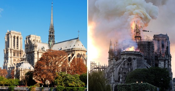 O antes e depois do Notre Dame em Paris