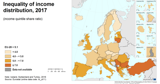 Portugal entre países da UE onde é maior a desigualdade entre ricos e pobres