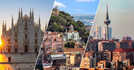 Quais as cidades do sul da Europa onde é maior o esforço para pagar a renda da casa?