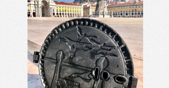 Arte em Lisboa em tampas de esgoto 