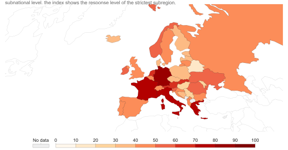 Medidas de restrição pela Europa