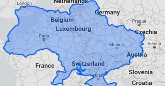 Assim é a Ucrânia no mapa da Europa