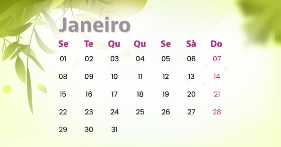 Calendário janeiro 2024