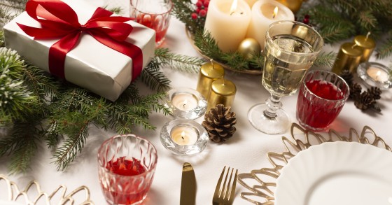 decorar a mesa de Natal