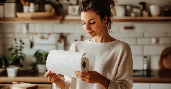 papel de cozinha sujo
