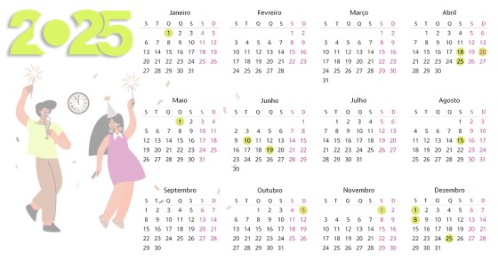 Calendário de feriados 
