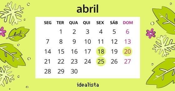 Calendário de abril