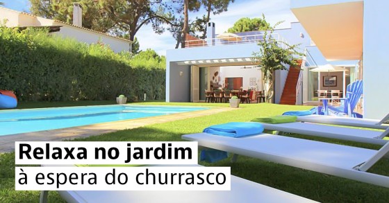Casa de férias com jardim e churrasqueira