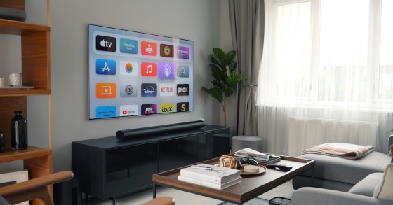 nova smart tv na sala de estar 