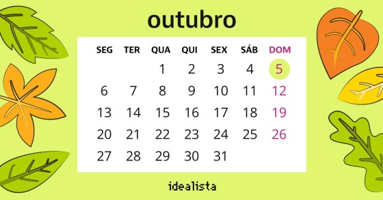 calendário de outubro