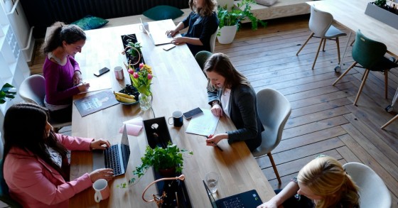 jovens mulheres em cowork