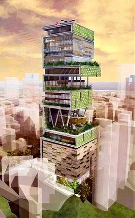 antilla, a maior casa do mundo está em mumbai (índia) conheça a maior e mais cara casa do mundo (fotos)