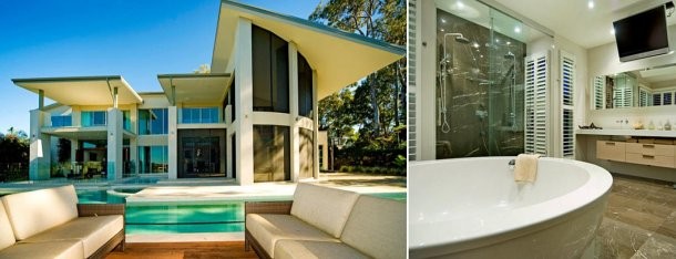 vista do exterior e de uma das casas de banho com televisão casas de sonho: barco privado e vista para o mar no maior resort australiano (fotos)