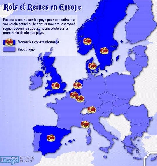 radiografia do dia: onde há reis e rainhas na europa?
