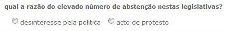 inquérito: qual a razão do elevado número de abstenção nestas legislativas?