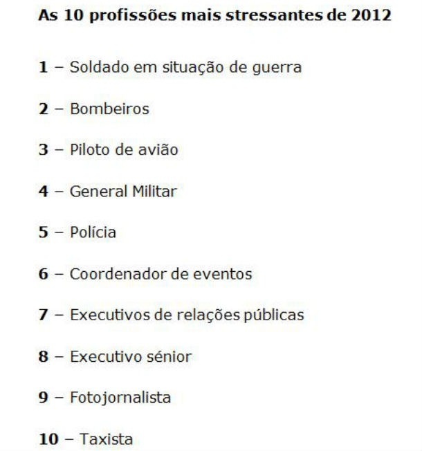 radiografia do dia: as profissões que vão causar mais stress este ano 