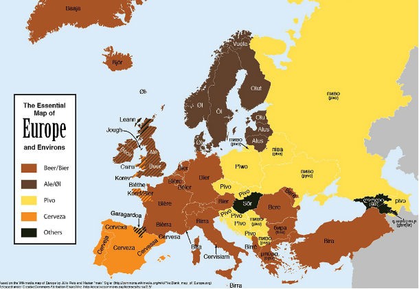 radiografia do dia: todas as formas de dizer cerveja na europa